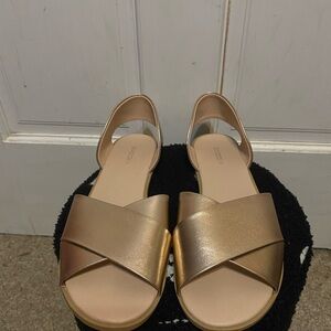 H&M Divided Brand Shiny Gold Sandals